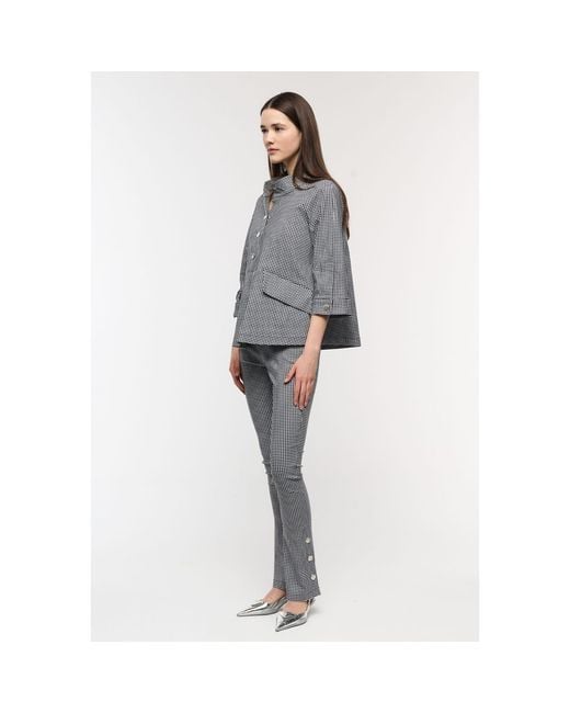 Mirimalist Gray Viva Checked Pants