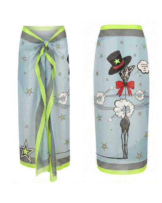 LOVEIST STORE Blue Giraffa Dream Sarong Pareo