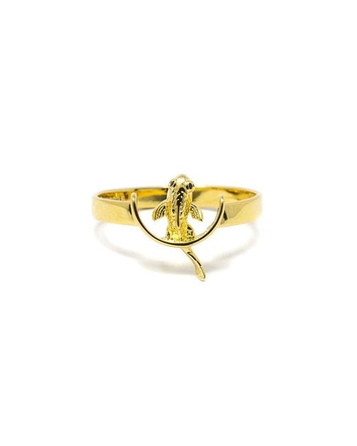 NASI SILVER Metallic Neshama Fish Ring