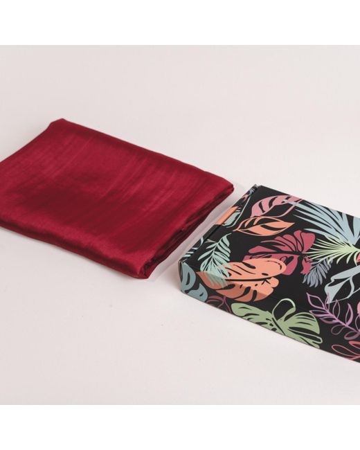 Silk and Bears Red Crimson Silk Scarf – Hand-Dyed Mulberry Silk Shawl, Evening & Occasion Wrap