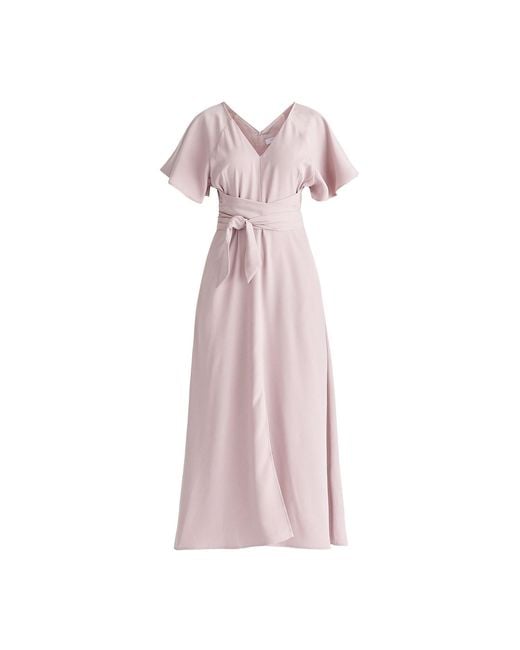 Paisie Pink Maxi Waist Tie Dress