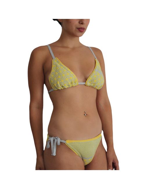 Maria Aristidou Yellow Nettal Triangle Bikini Top