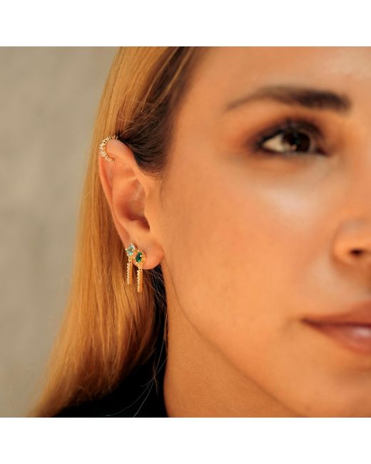 Spero London Yellow Sterling Gemstone Spike Charm Sodalite Single Earring