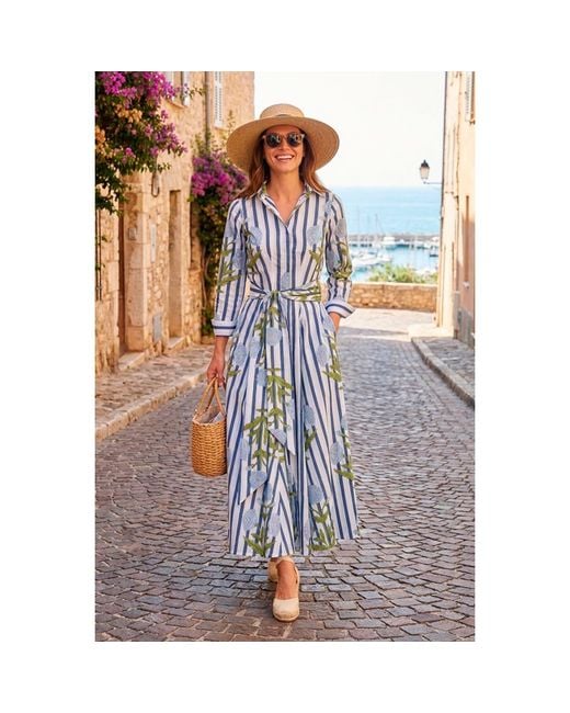 At Last Blue Cotton Marigold Dress