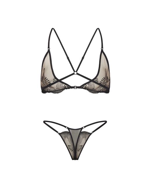 Lunatic Femme Natural Neutrals Love Triangle Embroidered Bra