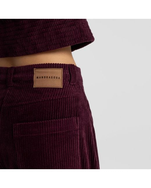 Mandragora Purple Loose Cut Corduroy Trousers Barro Raspberry