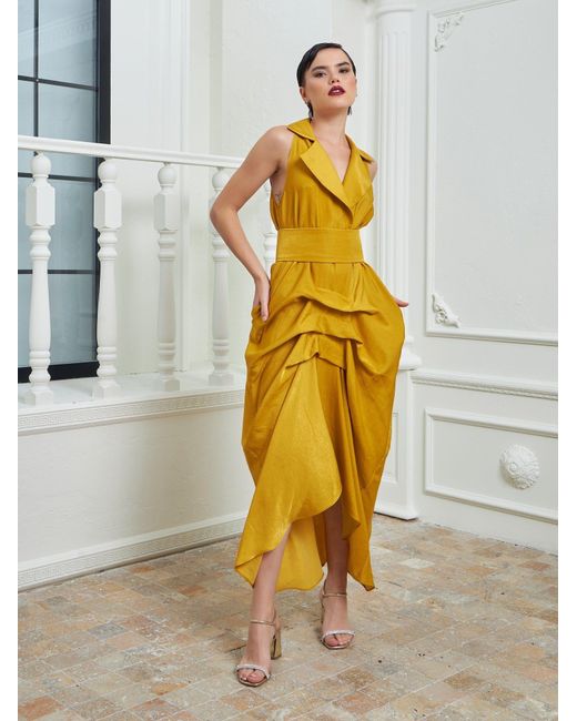 Lumina Eligma Yellow The Tuxedo Dress