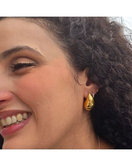 Harfi Metallic Statement Plated Teardrop Style Stud Earrings