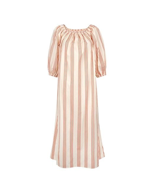 SUNSHINE TIENDA Pink Neutrals Cherry Pinstripe Ace Dress