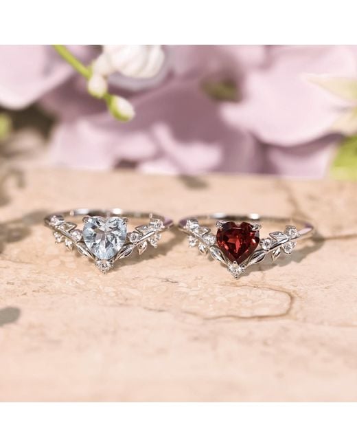 Azura Jewelry New York Red Heart Desire Mozambique Garnet Vermeil