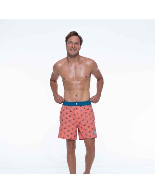 Live Kolibri Orange Luxury Swim Trunks for men