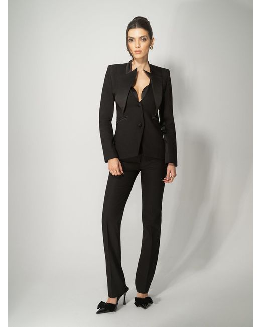 Tia Dorraine Black Femme Fatale Tailored Pant Suit