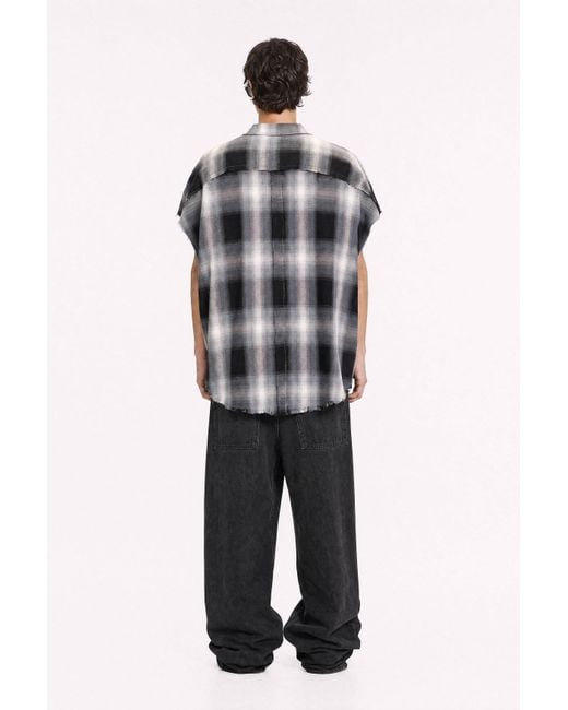 mysimplicated Black Division Sleeveless Shirt for men