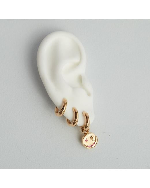 Kasun Metallic Smile Hoop Earrings – November – Topaz – Plated