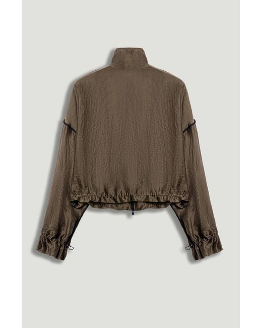 Nocturne Brown Sheer Zip-Front Jacket