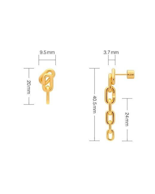 Meulien Metallic Long Or Short Convertible Link Chain Dangle Earrings