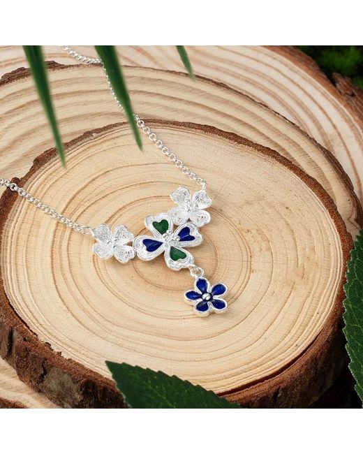 Far East Jewelry Blue Handmade Spring Elf Necklace & Enamel