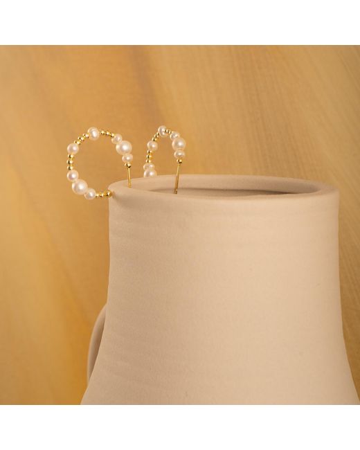 Shaded the Label Metallic Constantine Pearl Hoop Earrings