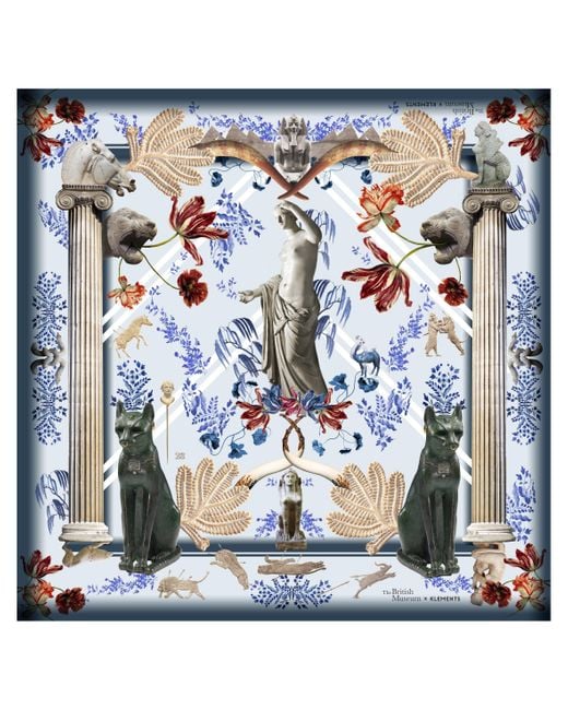 Klements Blue British Museum Giant Silk Scarf