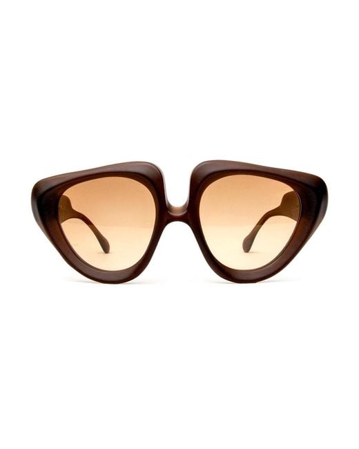 Loop and Egg Brown Sunglasses L A G Three Dark