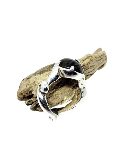 Tg-Jewellery by Tamara Gervasio White The Sculpture Ring Botswana Agate