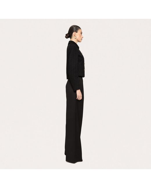 Nissa Black High-Waisted Straight Pants