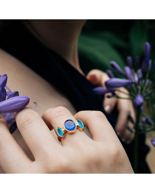 GEM BAZAAR Blue Eyes Ring