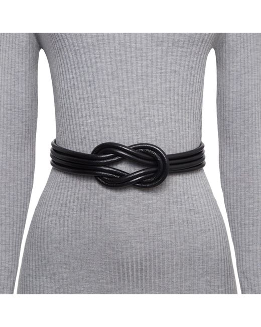 BeltBe Black Knot Leather Belt