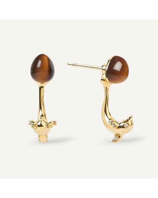 Freqnc Atelier Metallic Dolphin Earrings Amethyst Ear Jackets