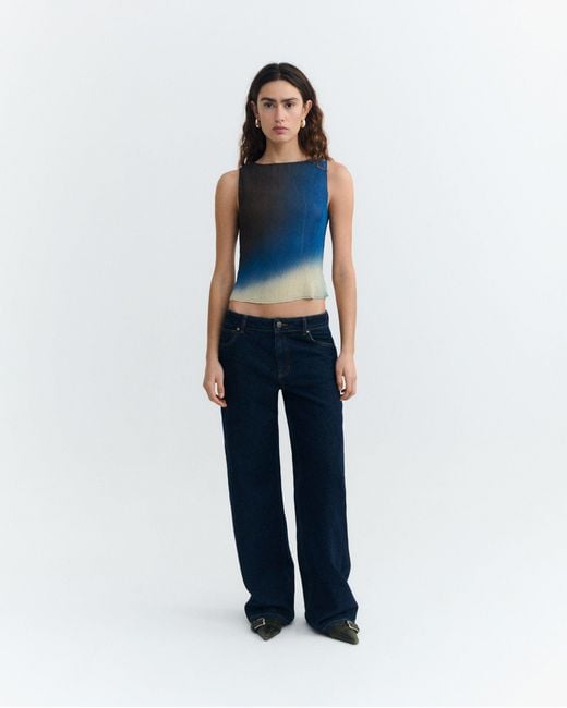 Thinking Mu Blue Pleated Top Glass Dora