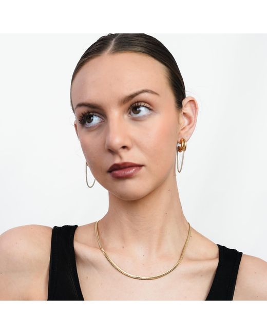 Miss Cecilia Metallic Herringbone Snake Chain Necklace