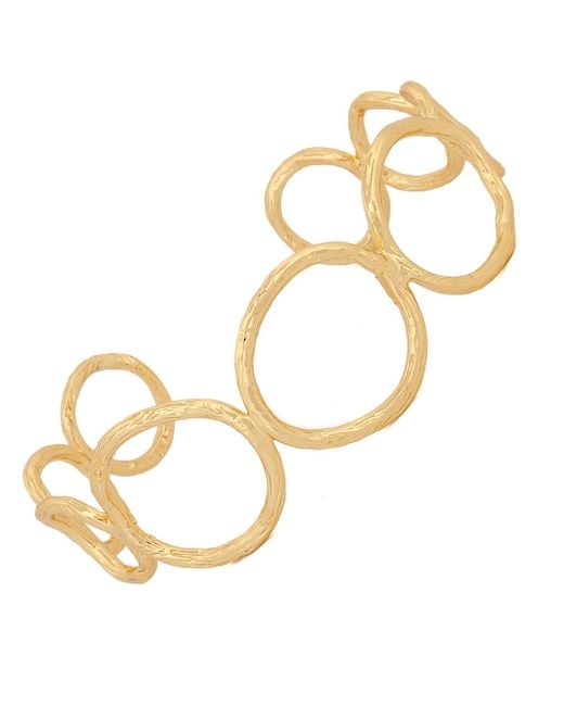Ebru Jewelry Metallic Cleopatra Golden Cuff Bracelet