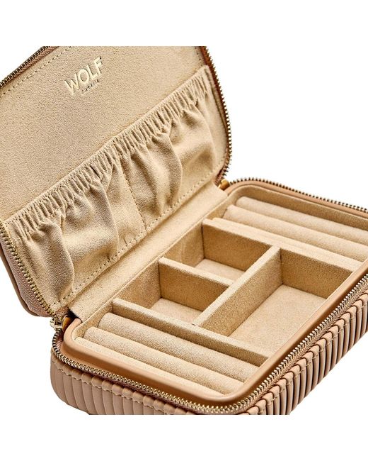 Wolf Natural Bella Zip Jewellery Case