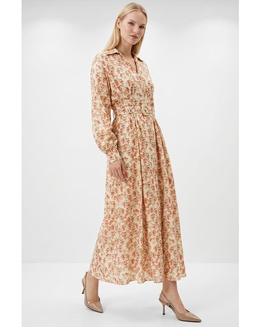 Exquise Natural Blase Belted Pocketed Maxi Dress