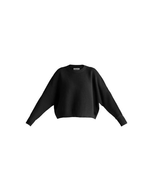 Paisie Black Cropped Ribbed Jumper