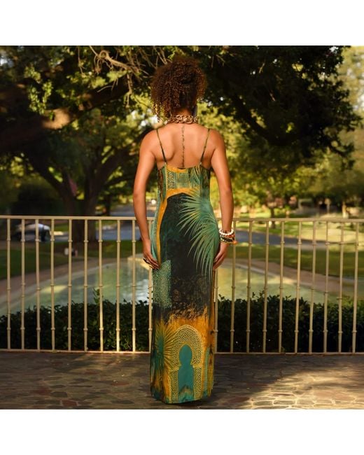 Ana Luisa Green Marrakech Inspired Slip Style Maxi Dress
