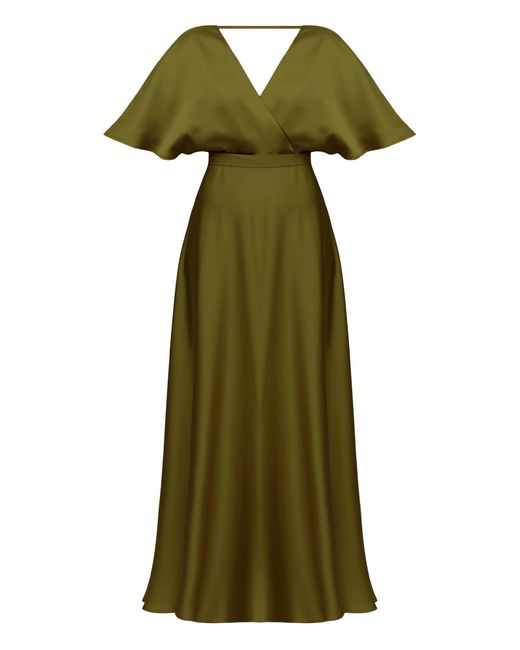 UNDRESS Solene Satin Long Dress For Wedding Guest in Green | Lyst UK