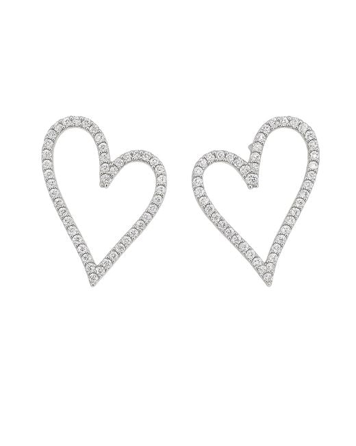 Maison De Gala Metallic Crystal Heart Statement Earrings