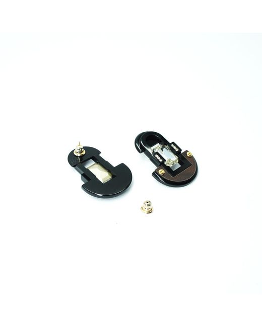 Gissa Bicalho Black Handmade Acrylic Earring M Deco Mirror Rectangular Stone