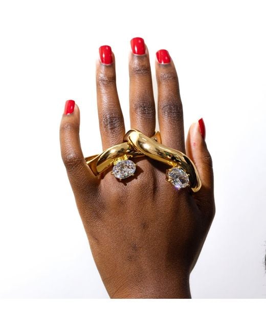Zepplin the Label Metallic Wave Cuff – Sculptural Statement Bracelet
