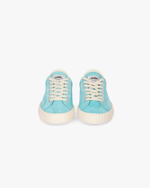 Springa | Unique Vulcanized Sneakers Italian Handmade Blue Wavy Suede Sneakers for men