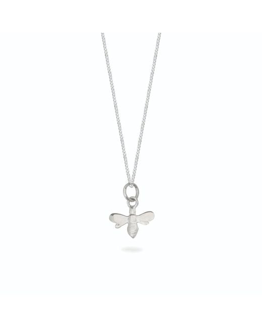 Lime Tree Design Metallic Tiny Bee Charm Necklace Sterling Silver