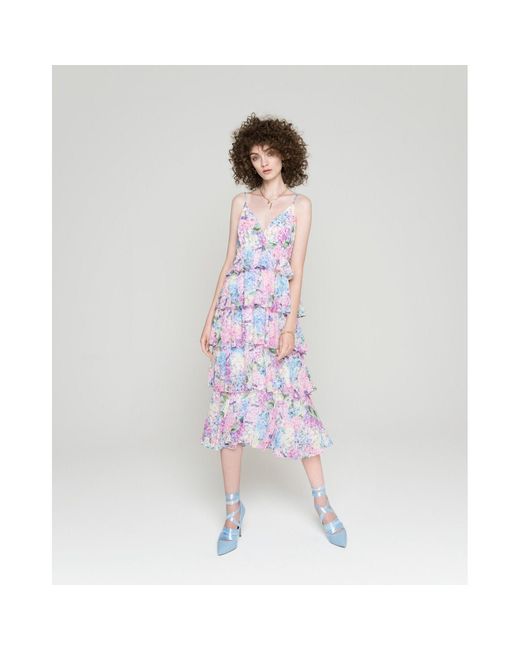 NEVA Purple Mirielle Tiered Midi Resort Dress