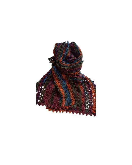 Springmoonatelier Handmade Knitted Multicolored Winter Scarf