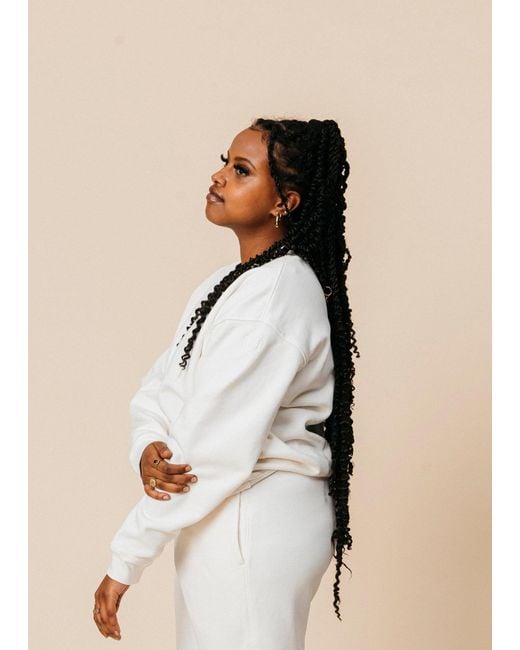 Ocio Leisurewear White Oversized Crewneck