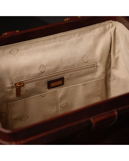 Time Resistance Brown Leather Backpack for men