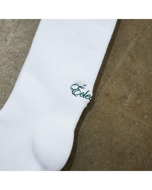Éclectique White Logo Socks With Script Logo for men