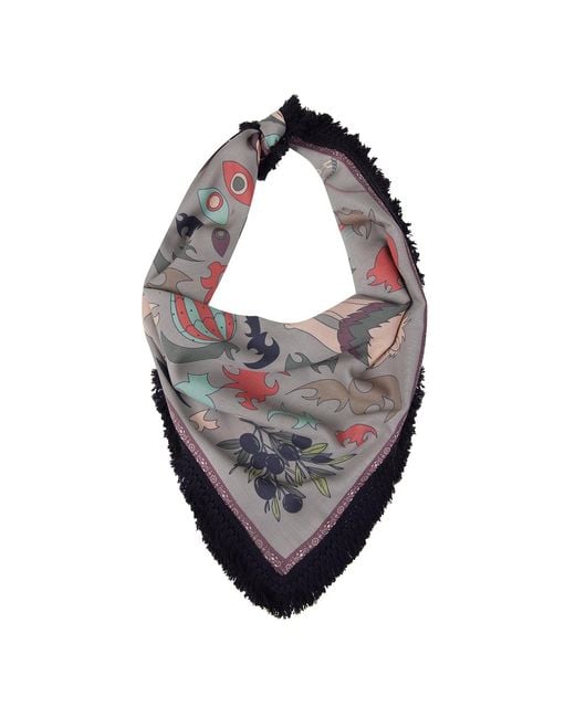 Iodes Gray Shadow Fringed Scarf