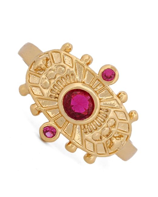 Ebru Jewelry Pink Goddess Cleopatra Ruby & Adjustable Ring