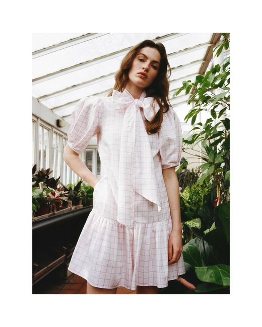 Lisa The Label White Le Jardin Plum Blossom Shirt Dress